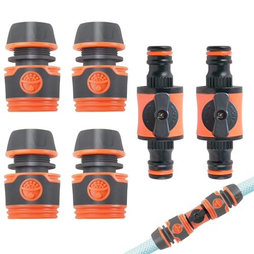 SPDYCESS 6 Piezas Conectores de Manguera Rapido con Embrague, Acoplamiento Rápido de 12 mm Agua, Conexión de Manguera de Jardín, Accesorios para Mangueras para Jardín y Grifo Doméstico
