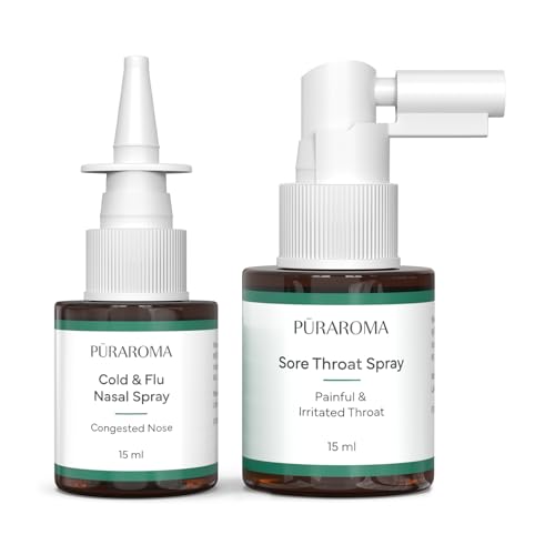 Image of Cold & Flu Care Combo - Nasal Spray + Sore Throat Spray (15ml Each) | Gentle, Non-Drowsy Formula | For Adults & Children | EU Formulated