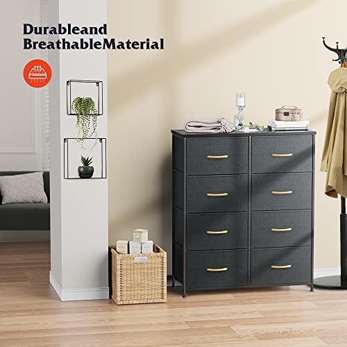Nicehill Fabric Dresser, Small Dresser For Bedroom With 8 Drawers, Dresser Organizer For Clothes, Closet, Kids Room, Nursery, Baby, Chest Of Drawers Bedroom Dresser With Storage Drawer, Dark Grey #TOP5
