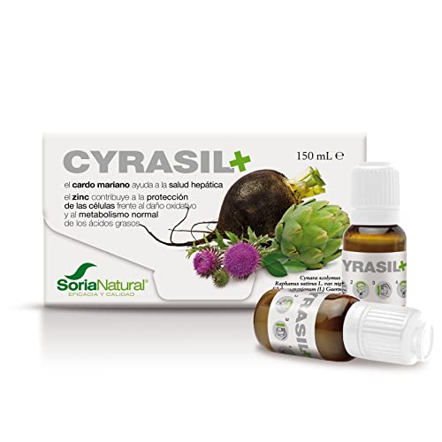Soria Natural Cyrasil Plus - El Detox más POTENTE con Rábano Negro, Alcachofa, Cardo Mariano, Zinc y Lecitina de Soja - Depura las Toxinas, Control de Peso y Líquidos, Adelgazante - 15 viales