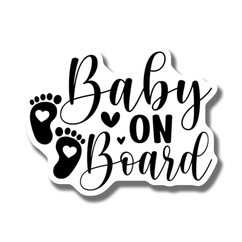 Ad Astra Graphics Baby on Board Magnet - Baby Footprints & Hearts - Multi Color - Modern Style - Rectangular - Outdoor - Metal & Plastic - Car & Refrigerators - 1 Count