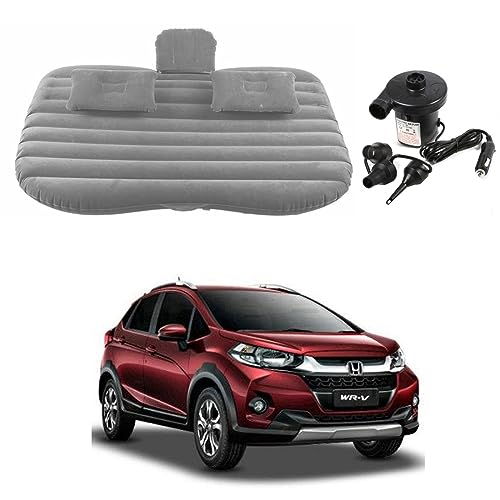 Image of Oshotto Multifunctional Car Travel Bed Mattress with Two Air Pillows, Car Air Pump Compatible with Honda WR-v (Grey)