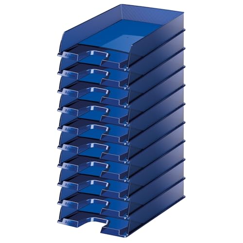 Bandeja Europost A4 Esselte de plástico transparente apilable para organizar papel y documentos 3