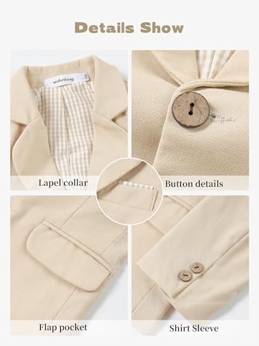 Image of Volunboy Toddler Suit Baby Boy 3 Piece Linen Tuxedo 18M-5T