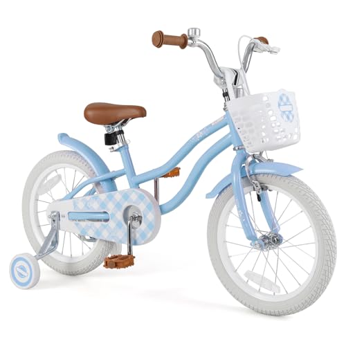 Image of BABY JOY Kids Bike, 12 14 16 18 20 Inch Boys Girls Bike w /Removable Basket | Kids Bicycle with Adjustable Seat & Handlebar, Handbrake & Coaster Brake, Training Wheels or Kickstand (Multi-Color Choices)