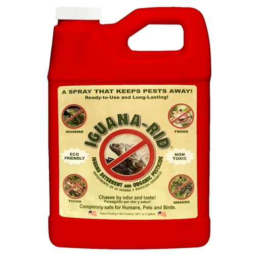 Iguana Rid - Professional Grade Natural Iguana Repellent - Essential Oils Formula with Cinnamon Bark Oil - Pet Safe - Non-Toxic to Food Crops & Gardens - USA Made - 1 Gallon