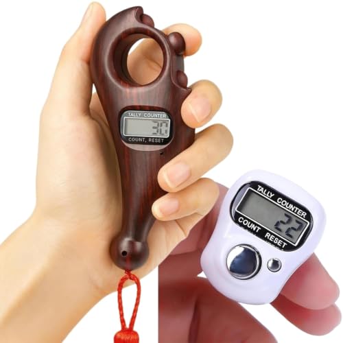 Image of FreshDcart Manual Tally Counter & Finger Hand Strap Counter with LCD Display, Reset Button Electronic Clicker for Mantra Jaap, Meditation, Sports & Counting (Combo)