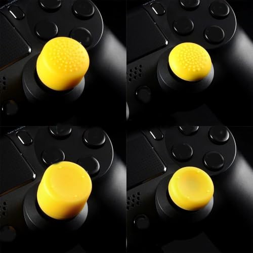 Image of Pack of 8 pcs Analog Controller Gamepad Raised Antislip Thumb Stick Grips Thumbsticks Joystick Cap Cover for PS5, PS4, PS3, Switch Pro, Xbox one, Xbox 360, Wii U, PS2 Controller (Yellow)