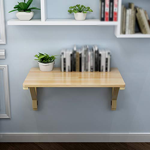 Table pliante murale cuisine établi bois de pin rabattable 80x40