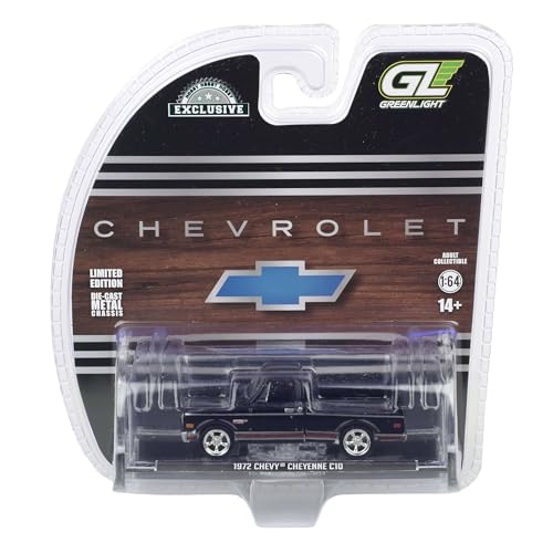 Greenlight 1/64 Chevy Cheyenne C10 1972 Negro miniatura 7