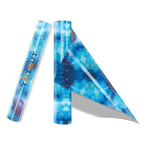 Tintnut Sky Blue Galaxy Glow in the Dark HTV Vinyl,12"x5ft Iron on Vinyl