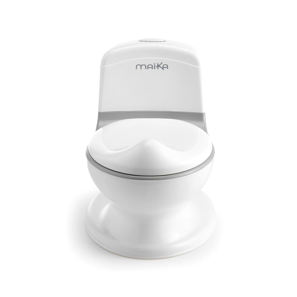MAÏKA Pot de toilette musical bébé | pot d'apprentissage avec rabat | son chasse d'eau et lumière | range papier mouchoir et lingette | patins antidérapants