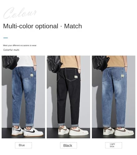 Jeans Pants Trouser Denim Ice Silk Summer Thin Nine Cent Men's Loose Straight Casual Haren Men4