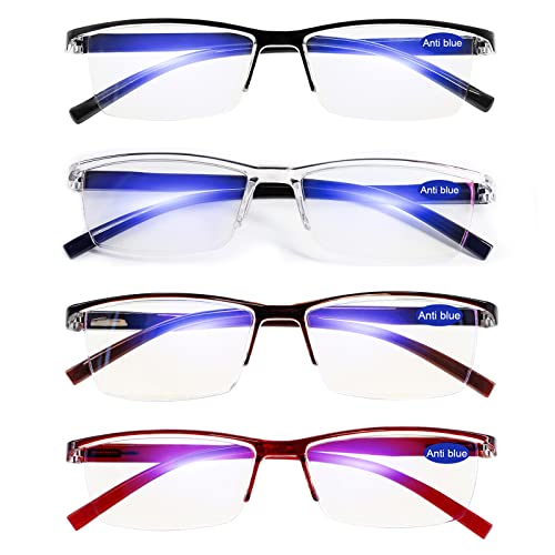Image of 4 Pack Reading Glasses 2.5 for Women Men Blue Light Blocking Computer Readers Spring Hinge Anti Glare +2.5 1.0 1.25 1.5 1.75 2.0 2.25 2.5 2.75 3.0 3.5 4.0