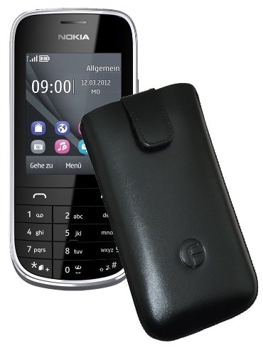 favory Pochette Étui de protection en cuir pour Téléphone Portable/Nokia Asha 203/étui en cuir Étui avec languette d'extraction