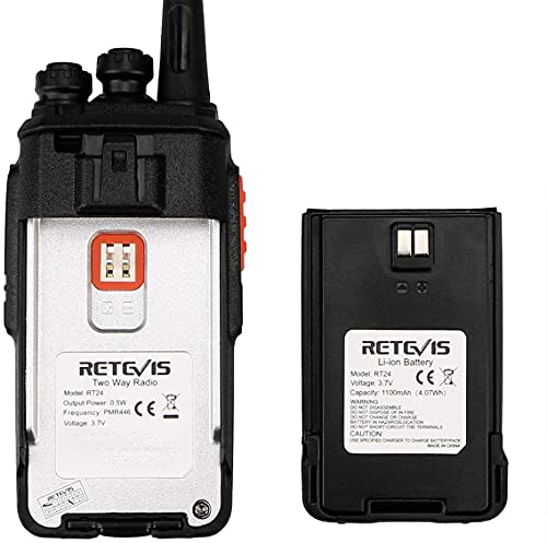 Retevis RT24 Walkie Talkie, PMR446 Licenza-Libero 16 Canali CTCSS/DCS, Walkie Talkie Professionali, Ricetrasmittenti con Auricolare, per Ristoranti, Scuole, Supermercati, Hotel ecc. (Nero,5 Coppia) - Image 7