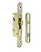 FPL #3-45-S Sliding Glass Door Replacement Mortise Lock with Adapter Plate, 4-5/8" Screw Holes, 45 Degree Keyway- YZD Plating