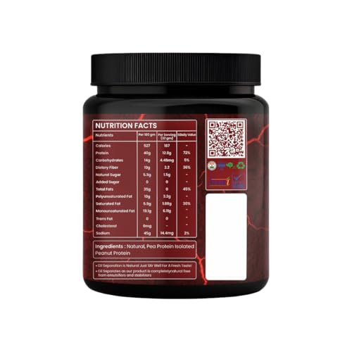 Image of Growfitz ULTRA HIGH PROTEIN Peanut Butter 800g | Smooth & Unsweetened | 40g Protein in Serving | High Fiber | No Added Sugar | 100% Roasted Peanuts