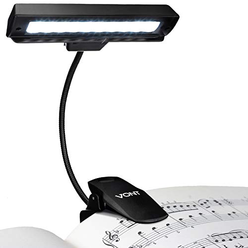 Vont Clip On Book Light, Rechargeable Music Stand Light, Clip On Light Made