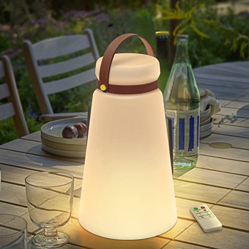 GGOO Lampe de Table Extérieure Gradable RGB Lampe de Table Sans Fil 8 Couleurs avec Télécommande Portable Lampe de Table pour Exterieure Jardin Salon Terrasse Lanterne Intérieure Cover