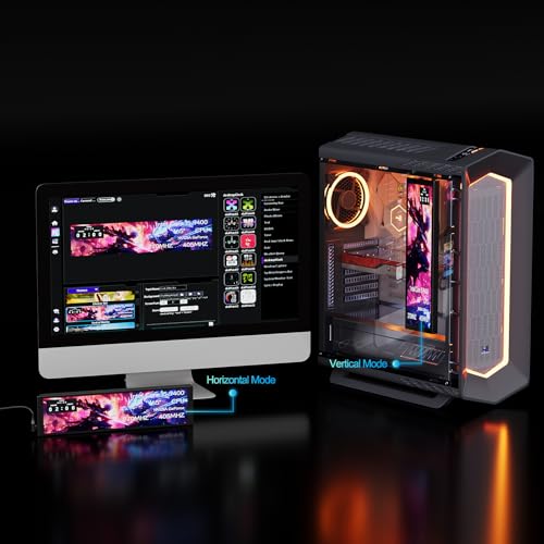 Image of 9.2 inch PC Case Screen for CPU GPU Temperature, 1920x462 IPS Hardware Sensor Panel Monitor, USB-C / 9-pin Computer Secondary Monitor with Customizable Themes, Window Only