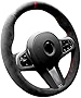 Alfanxi Hand Stitch Sewing Italy Alcantara Car Steering Wheel Cover Wrap for BMW 3 5 7 8Series M2 M3 M4 M5 M6 M7 M8 X3 X4 X5 X6 M X7 Z4Trims (Black Alcantara+Red Stripe)