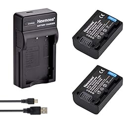 Bateria Videocamara Sony Newmowa NP-FV50 Batería (2-Pack) y Kit Cargador Micro USB portátil para Sony NP-FV50, PJ430V, PJ540, PJ580V, PJ650V, PJ710V, PJ760V, PJ790V, PJ810, TD20V, TD30V, XR150, XR155, XR160
