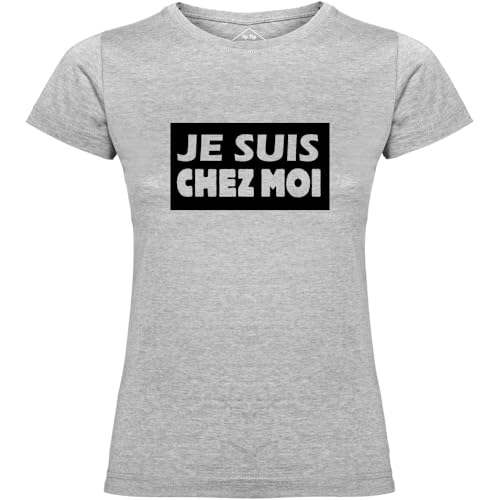 T-Shirt Femme Je suis chez Moi Gris la solution confort contre le stress
