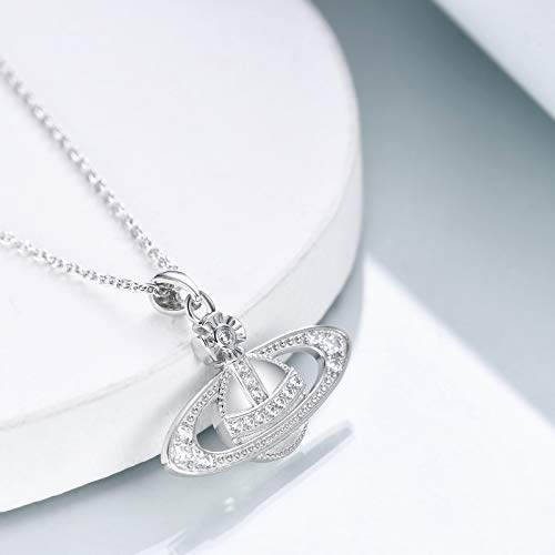 LILALO Sterling Silver Saturn Necklace Opal Moonstone Planet Saturn Jewelry Gifts for Women Teens Birthday3