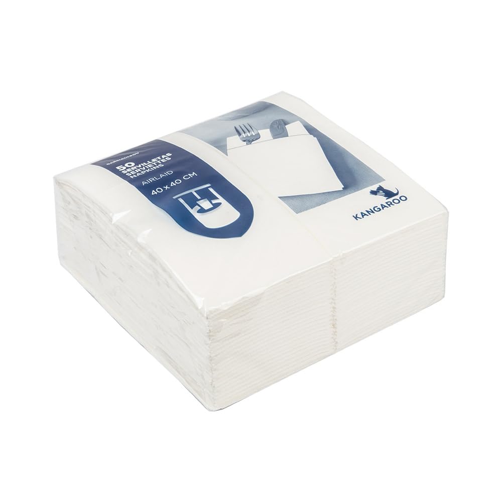 García de Pou 228.16 Lot de 50 serviettes Canguro 45 g/m² 40 x 40 cm Blanc