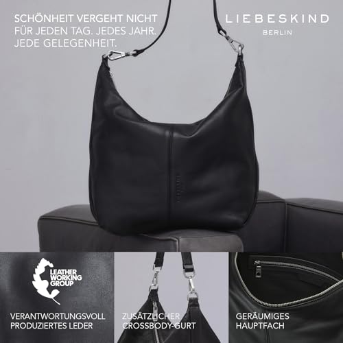 LIEBESKIND Berlin Hobo Bag „Paris M“ I Umhängetasche für Damen aus Leder – Ansicht 3