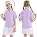 Kids Swim Tshirt Shorts Sets Beach Sport Running Quick-Dry 2 Piece Outfits Toddler Unisex Athletic Workout (Purple, 140)