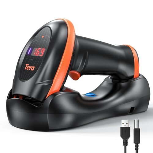 Tera Pro Series Wireless 1D 2D QR Barcode Scanner with Cradle Display Counting Screen Extra Fast...