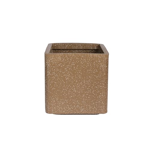 Image of ROTO Box Square Planter Pot Set | Premium LLDPE Outdoor Indoor Plant Pots | Modern Decorative Garden Planters for Home Balcony Office Patio (Dot Brown, 1 - (12X12X12 inch), Set of 2)