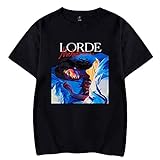 Pop Singer Lorde Tshirt O-Neck Short Sleeve Men Women's Tshirt Harajuku Streetwear Fashion Clothes (black1,XL)