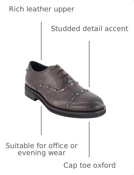 Image of Karl Lagerfeld Paris Men's Studded Leather Oxford Dress Shoes