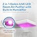 Daikin MCKB70YSAU Room Air Purifier for Home, HEPA, Activated Carbon, Pre-Filter and UVC LED Light, Zero Ozone Product, CARB Certified, 12.5 x 12.5 x 30 in