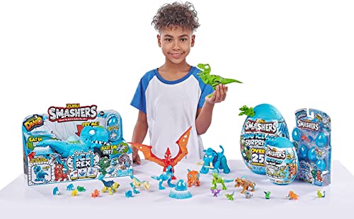 ZURU Ice Age Dino Playset Series 3 T-Rex Toy Set with Accessories, Tyrannosaurus Rex Collectible Toy for Boys Kids Gift Set, Cyan