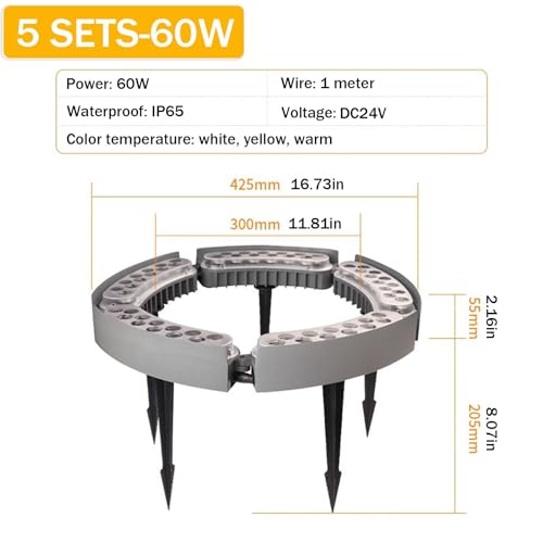 Éclairage sans fil extensible de palmier avec lampe circulaire 12W - 2