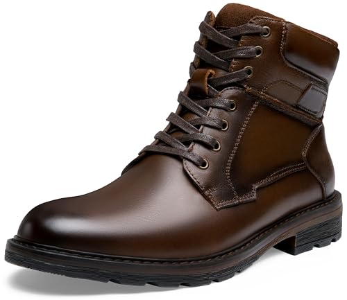 Jousen Men's Casual Leather Chukka Boots - Fashion Dress Boots (AMY8182 Yellowbrown 10)