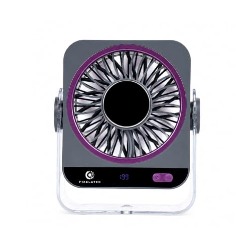 Image of Pixelated Rechargeable Fan for Home, 5 Speed Levels, 3600mAh Battery