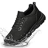 Zapatos de trabajo sin cordones para hombre, repelentes al agua, para cocina, chef, tenis para hombres, cómodos, transpirables, para servicio de alimentos, restaurante, todo negro