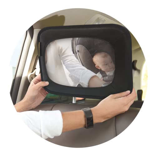 Image of Nuby Shatterproof Rear Facing Backseat Baby Mirror, Black