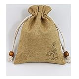 Tamaño Del Producto:8x10cm bandezid Bolsillo de arnés con cordón de arpillera, Bolsa de arpillera de Lino con cordón, Bolsa, Bolsa, cordón de Yute(20X15cm)