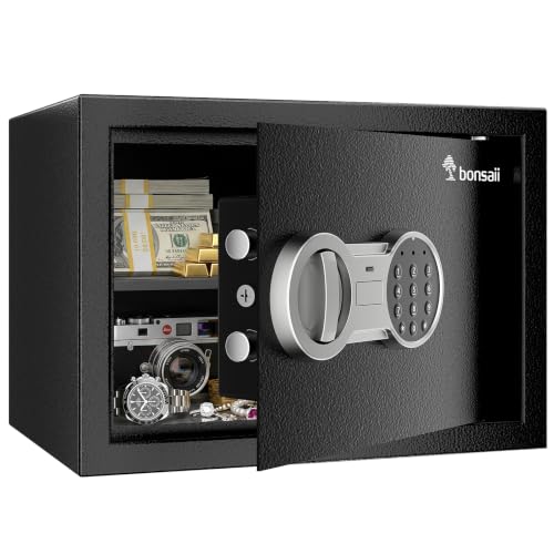 Bonsaii Safe, 0.6 Cubic Safe Box With Electronic Keypad, Removable Shelf, For Valuables Jewelry And Documents In Home, Hotel, Or Business, 9.84\