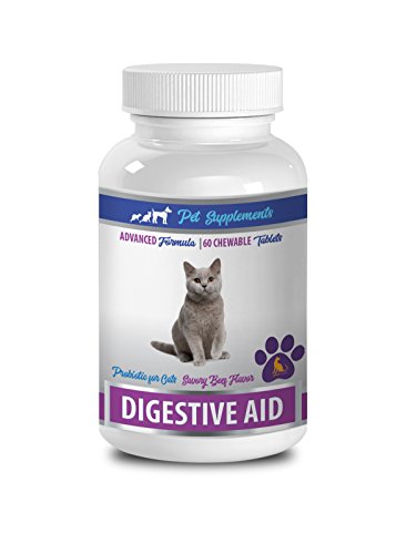 PET SUPPLEMENTS cat Digestive Support - Digestive AID - for Cats - Advanced PROBIOTIC - CHEWABLE - salivarius probiotic - 1 Bottle (60 Chews)