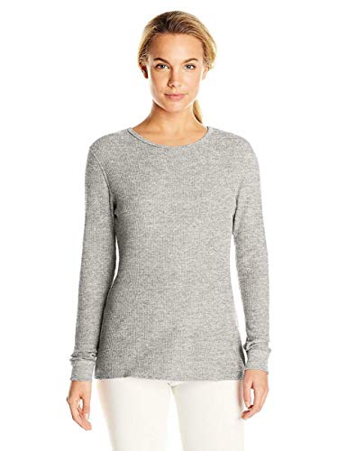Fruit Of The Loom Women's Soft Waffle Thermal Underwear Top, Medium Grey Heather, Large #TOP5