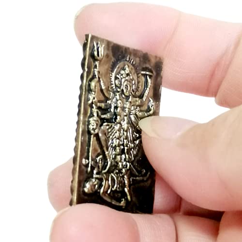 Escultura metálica mezclada Hindu Maa Kali Devi color dorado miniatura 6