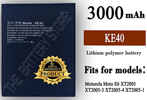 Image of THE BATTERY STORE Orignal KE40 OrignaI Mobile Battery Compatible for Motorola Moto E6 XT2005 XT2005-3 XT2005-4 XT2005-1 with 6 Month Replacement Warranty.(for Moto KE40)
