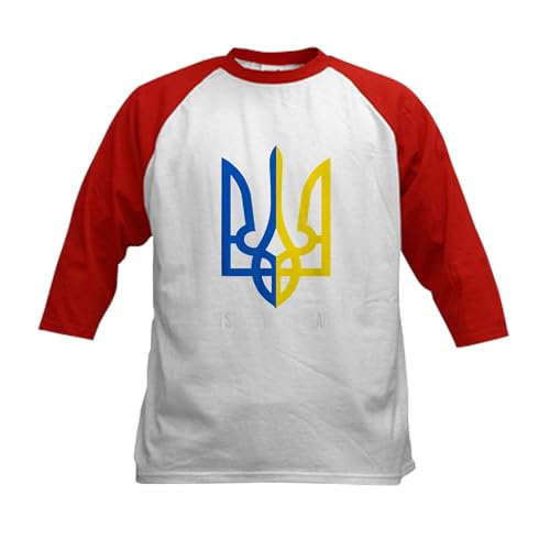 CafePress I Stand with Ukraine Flag Support Baseball Jersey Kids Cotton Baseball Jersey, 3/4 Raglan Sleeve Shirt